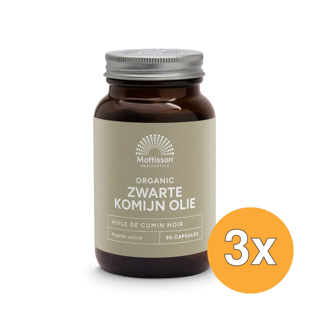 3x Mattisson Organic Zwarte Komijn 500Mg Bio (90 capsules)