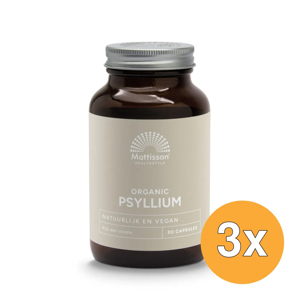 3x Mattisson Psyllium Husk 750Mg Bio (90 vega capsules)