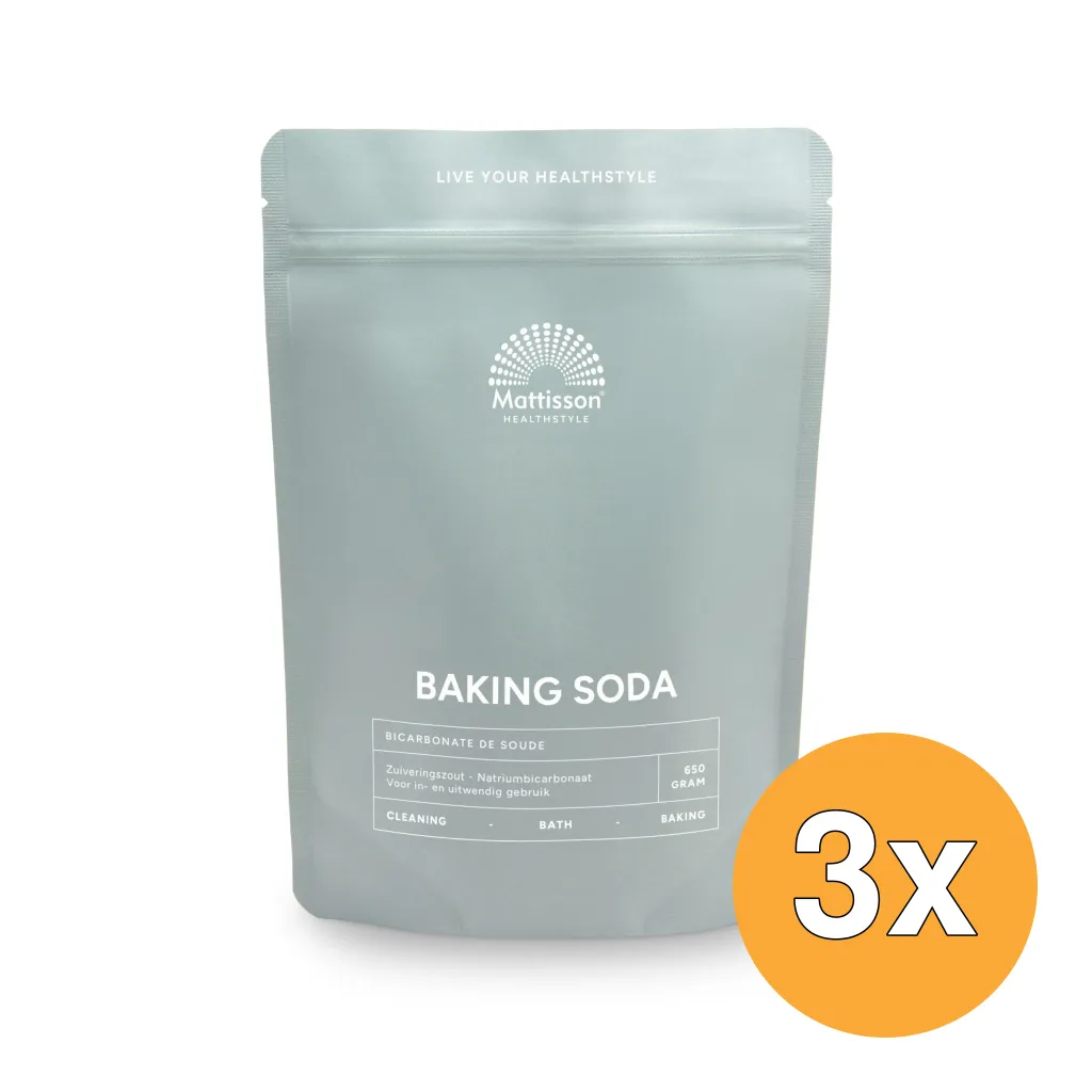 3x Mattisson Baking Soda Zuiveringszout Natriumbicarbonaat (650 gr)
