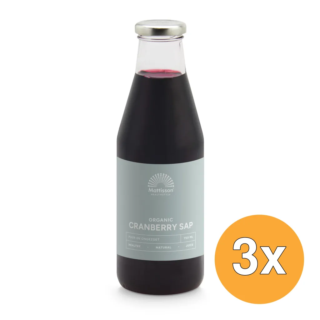 3x Mattisson Cranberrysap Bio (750 ml)