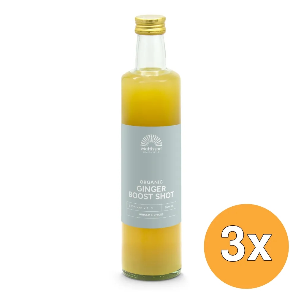 3x Mattisson Organic Ginger + Boost Shot Bio (500 ml)