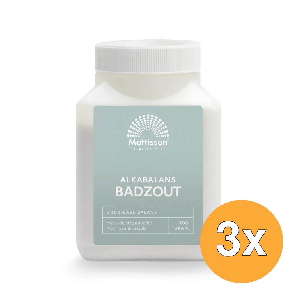 3x Mattisson Alkabalans Zuur Base Badzout Ph 8.0 (700 gr)
