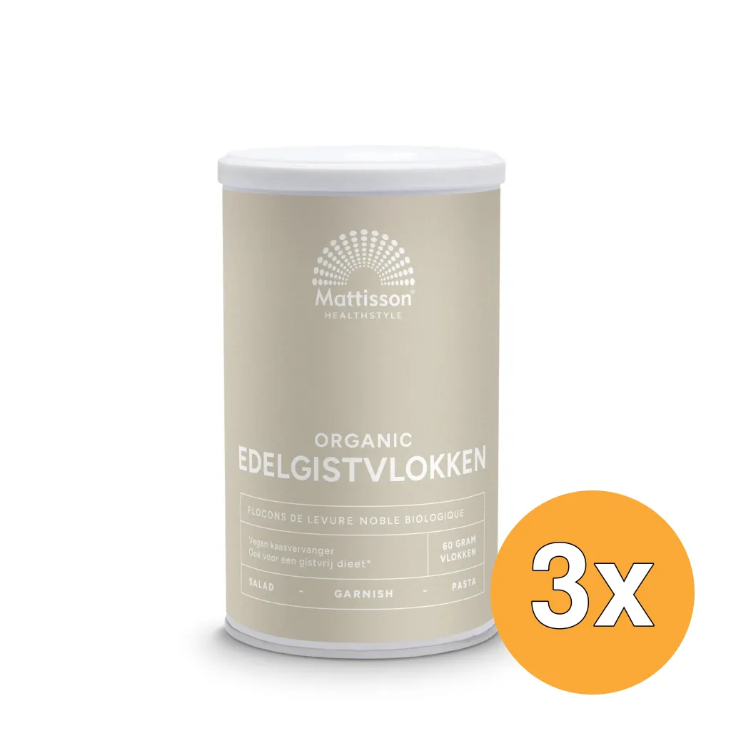 3x Mattisson Biologische Edelgistvlokken (60 gr)