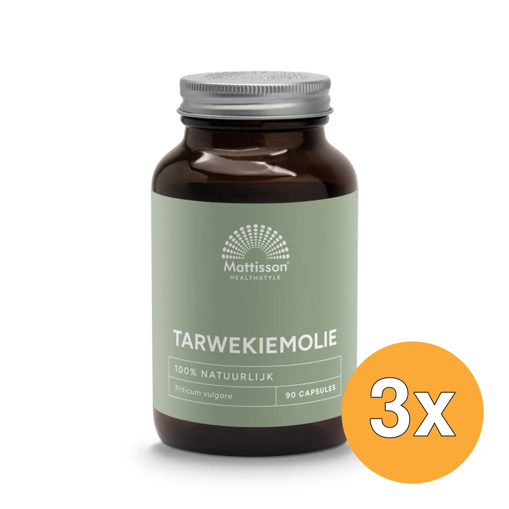 3x Mattisson Tarwekiemolie/wheat germ oil 1000mg (90 capsules)