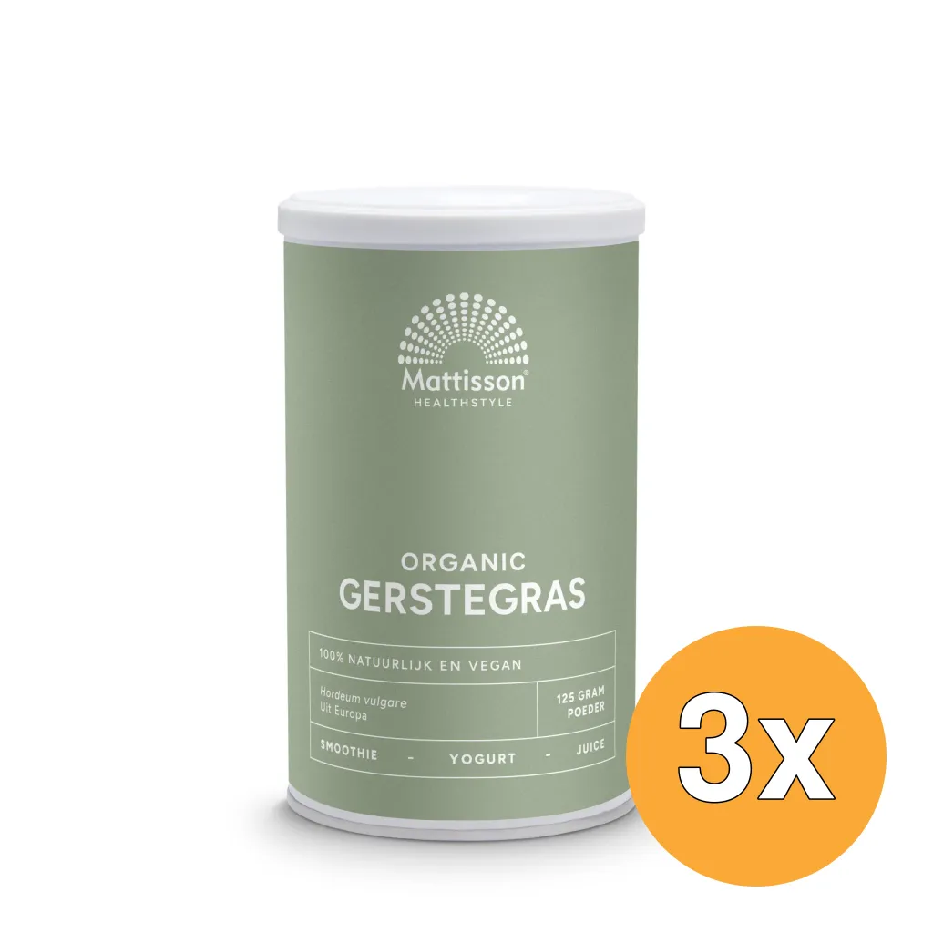 3x Mattisson Gerstegras Barleygrass Europa Bio (125 gr)