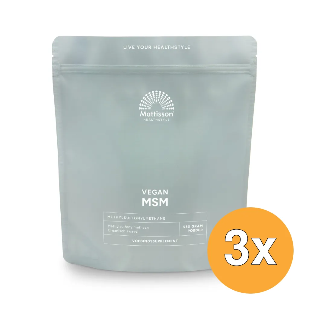 3x Mattisson Vegan Msm Poeder Pure (550 gr)
