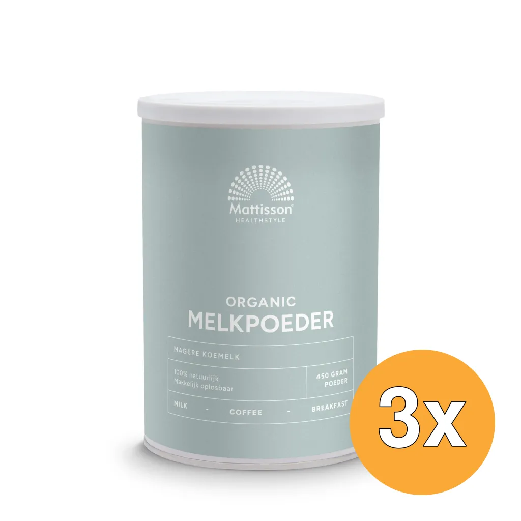 3x Mattisson Magere Melkpoeder Bio (450 gr)
