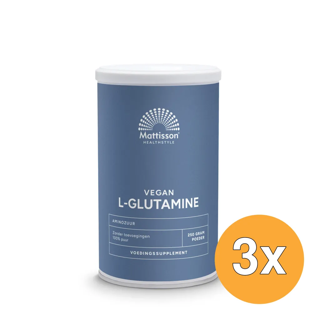 3x Mattisson L-Glutamine Poeder (250 gr)