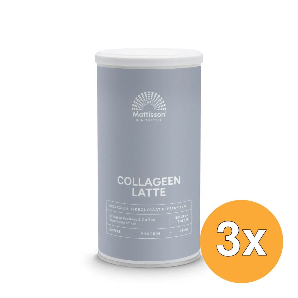 3x Mattisson Absolute Collageen & Latte Instant Coffee Drink (180 gr)