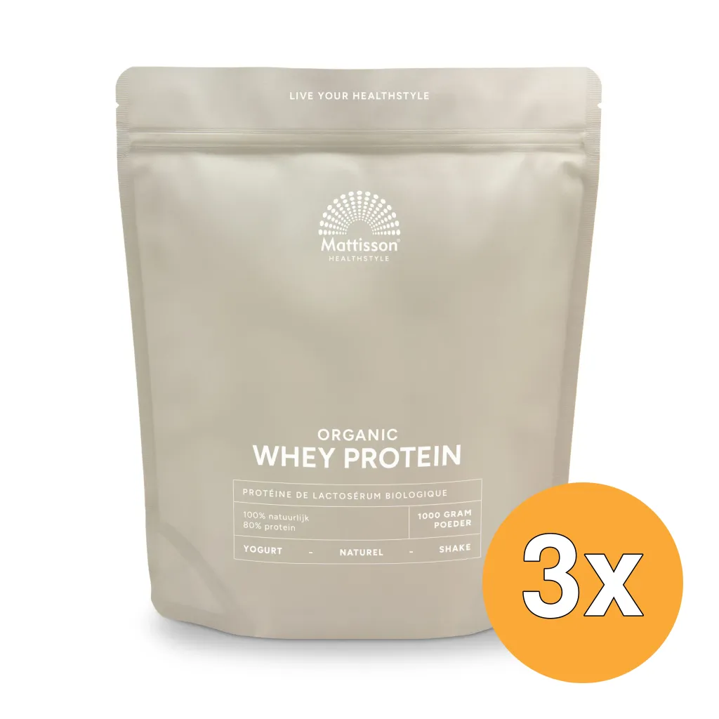 3x Mattisson Whey Proteïne Poeder Naturel 80% (1000 gr)