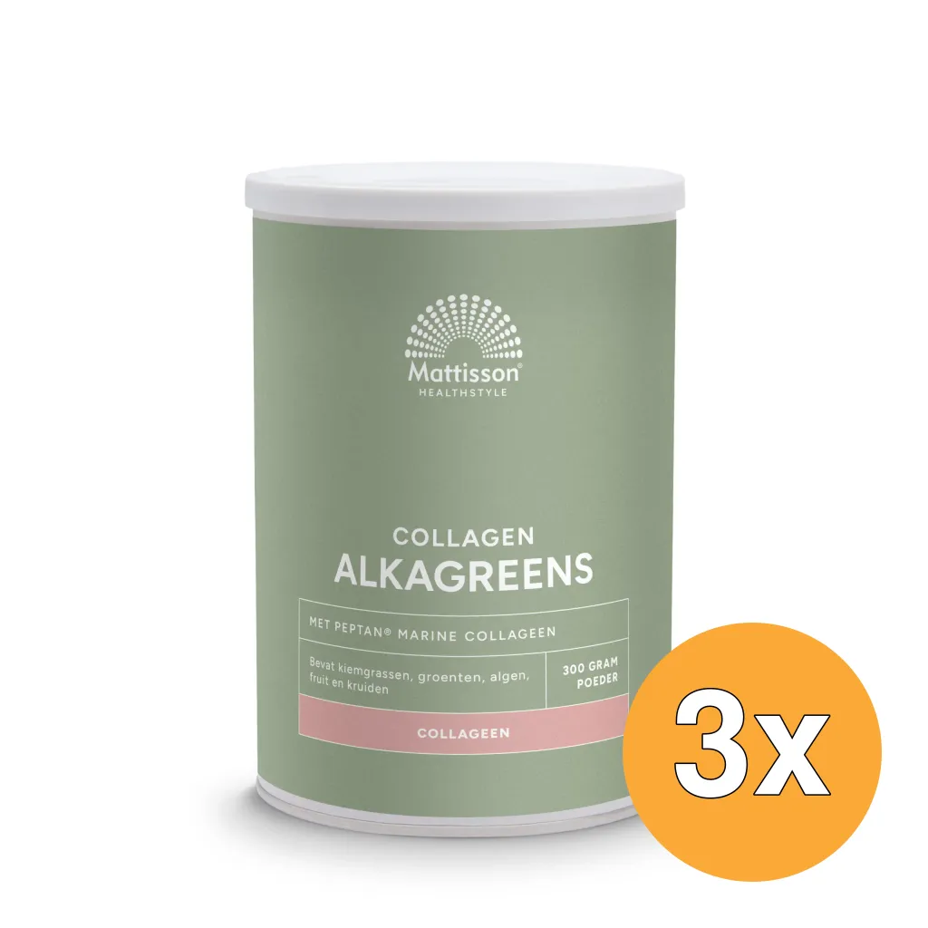 3x Mattisson Collagen Collageen Alkagreens Poeder (300 gr)