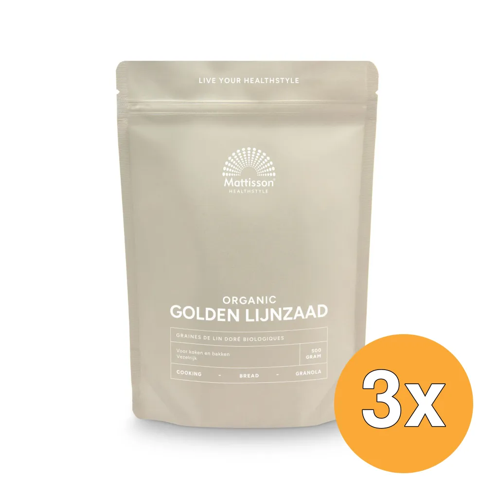 3x Mattisson Golden Lijnzaad Omega 3 Bio (500 gr)