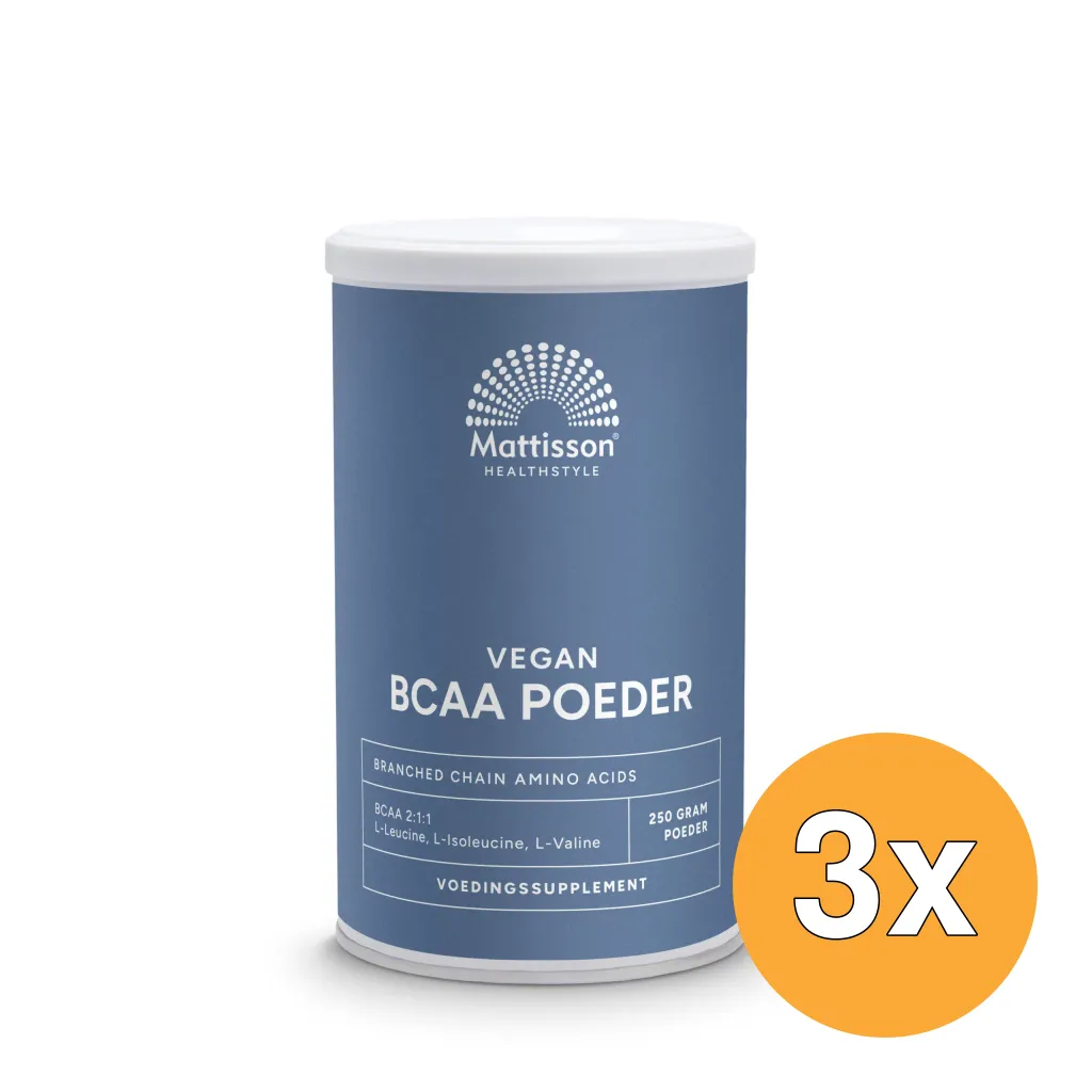 3x Mattisson Vegan Bcaa 2:1:1 Poeder (250 gr)