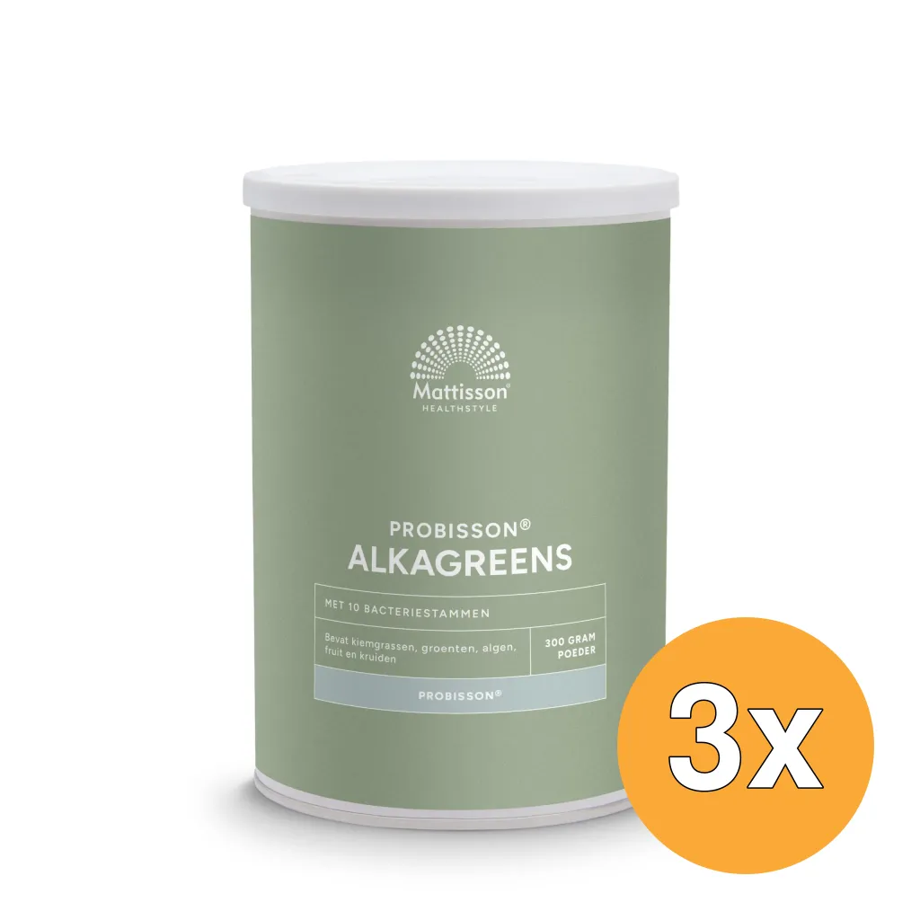 3x Mattisson Probiotic Alkagreens Poeder (300 gr)