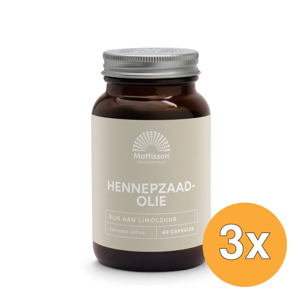 3x Mattisson Hennepzaadolie 1000Mg (60 capsules)