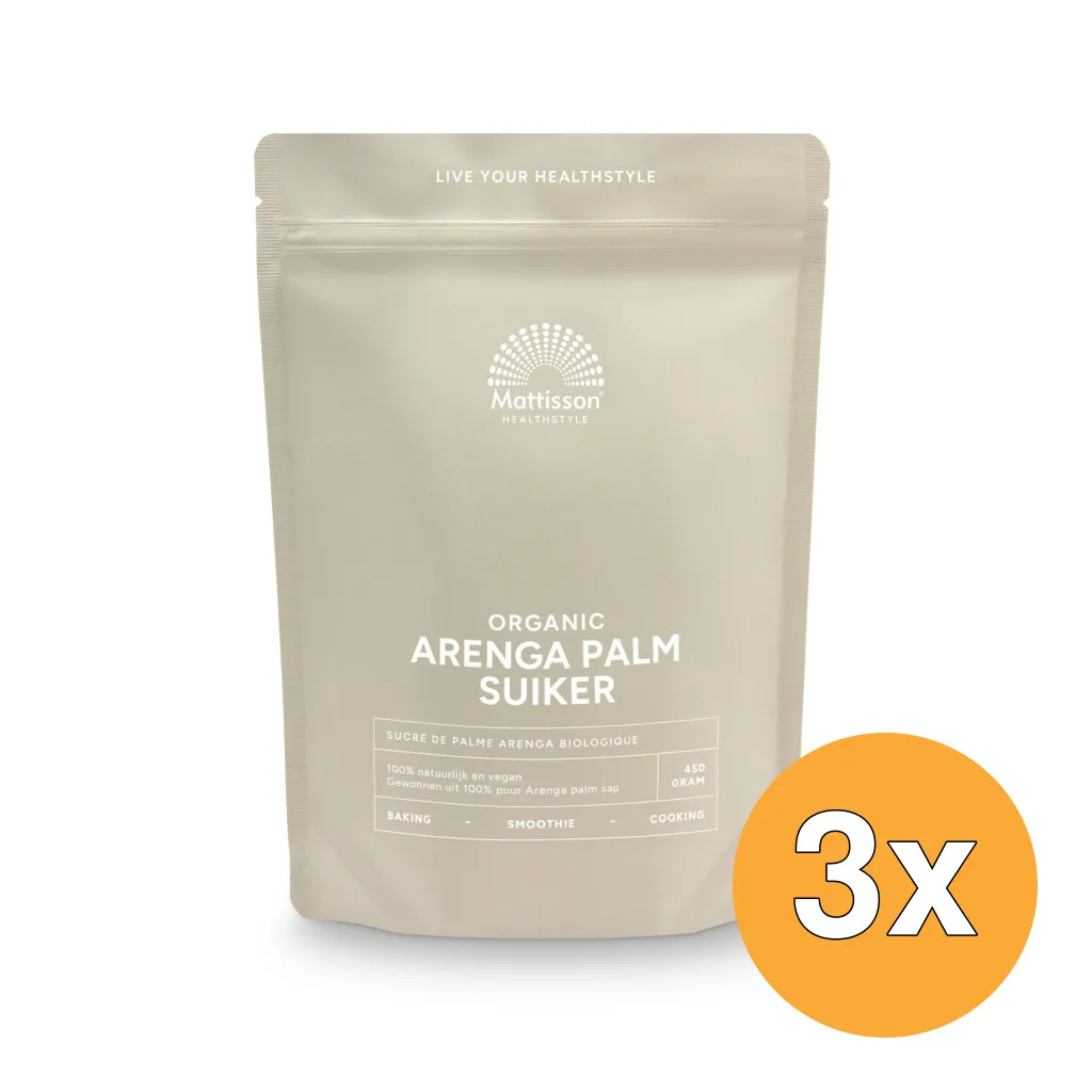3x Mattisson Arenga Palmsuiker Bio (450 gr)