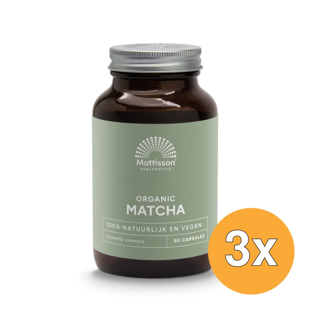 3x Mattisson Matcha 500Mg Camillia Sinensis Bio (90 vega capsules)