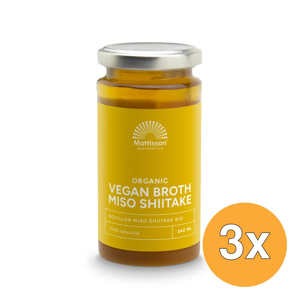 3x Mattisson Organic Miso Bone Broth (240 ml)