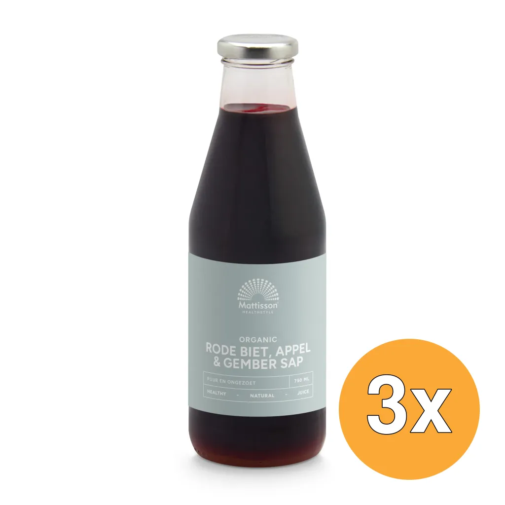 3x Mattisson Rode Biet Appel & Gembersap Bio (750 ml)