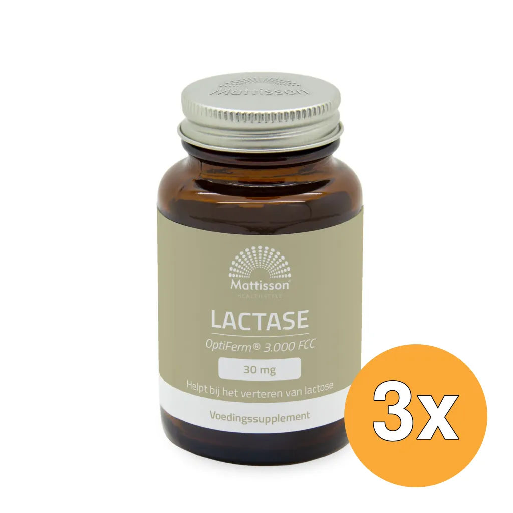 3x Mattisson Lactase Optiferm 3000 Fcc (90 capsules)