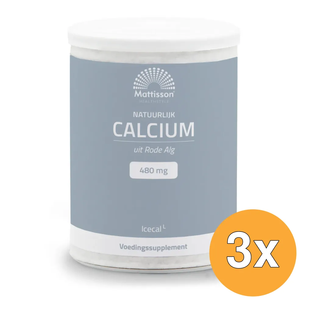 3x Mattisson Natuurlijk Calcium Icecal 480 mg (150 gr)