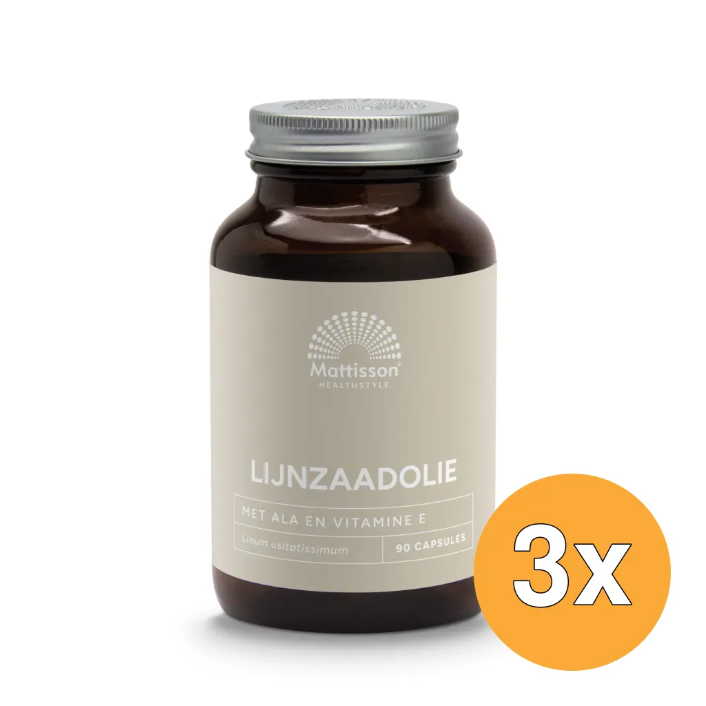 3x Mattisson Lijnzaadolie/Flaxseed Oil 1000Mg (90 capsules)