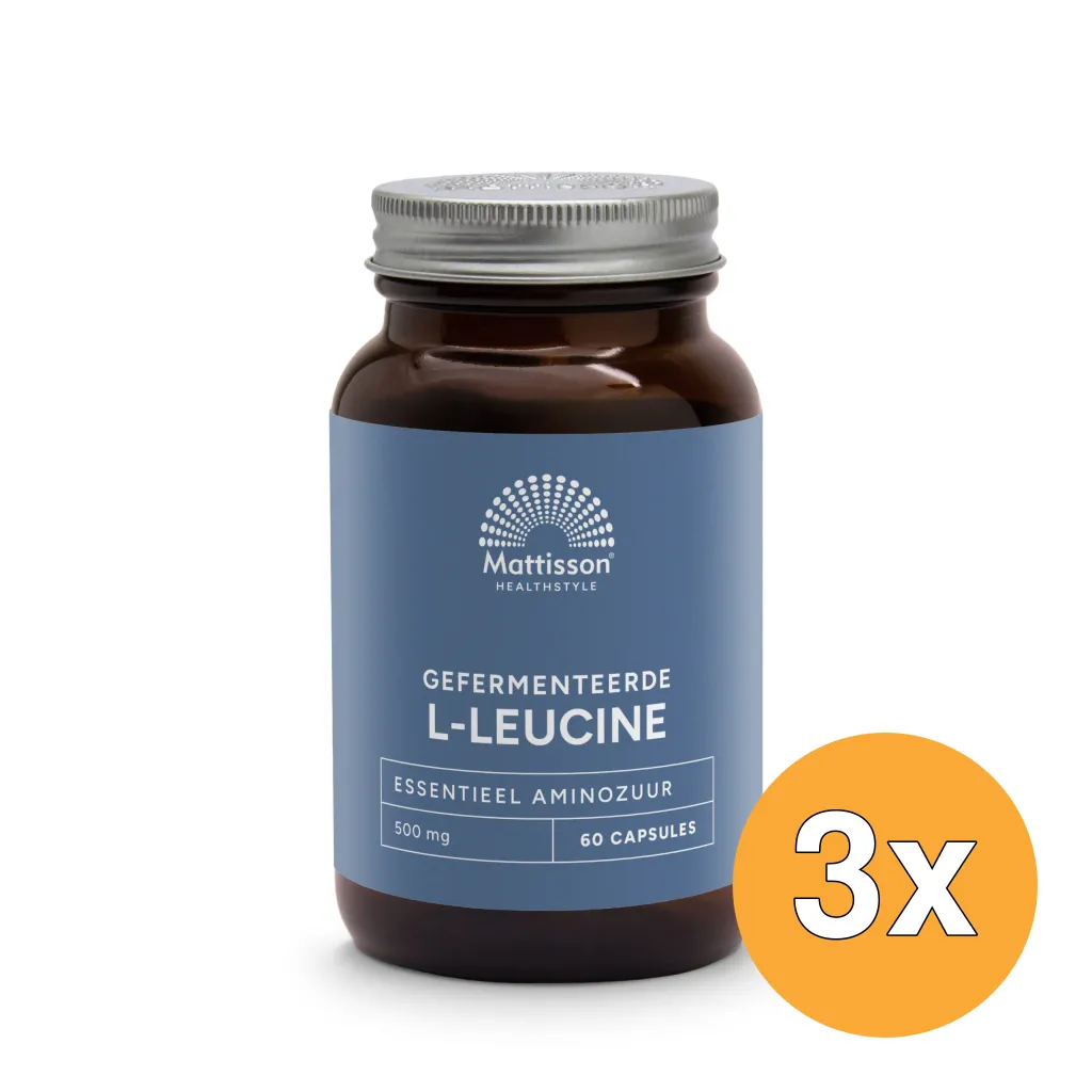 3x Mattisson Fermented L-Leucine 500 Mg (60 capsules)