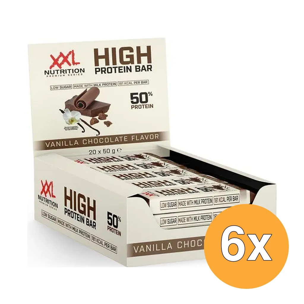 6x XXL Nutrition High Protein Bar Vanilla Chocolate (50 gr)
