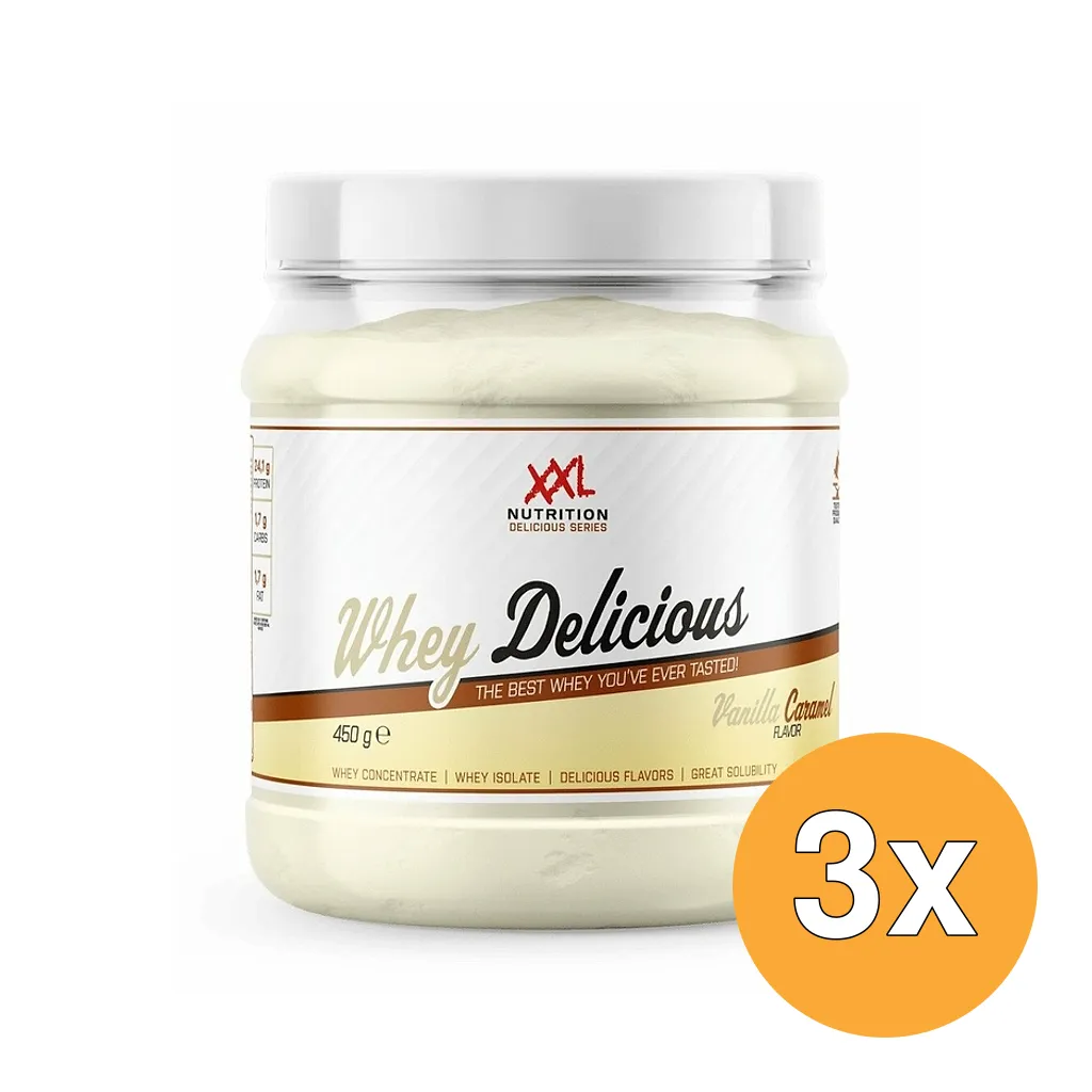 3x XXL Nutrition Whey Delicious Vanille Caramel (450 gr)