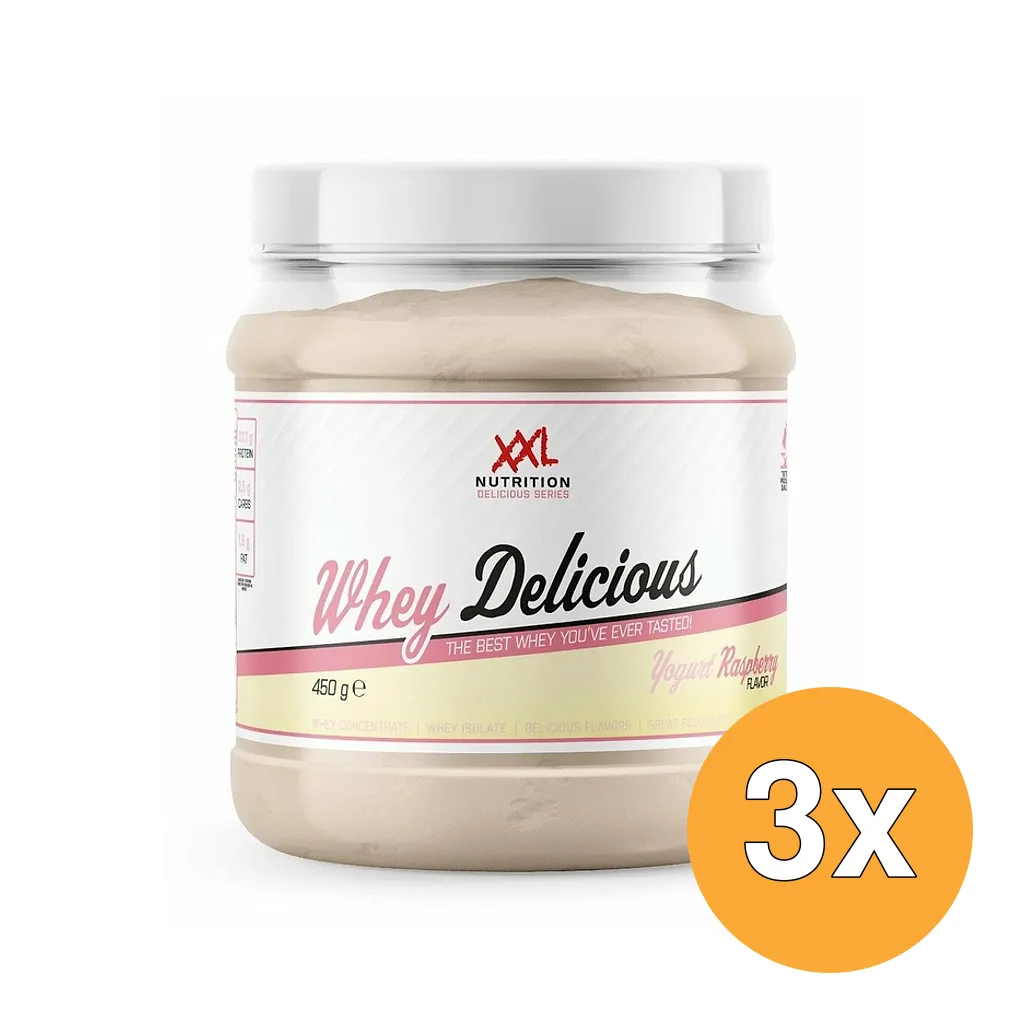 3x XXL Nutrition Whey Delicious Yoghurt Raspberry (450 gr)