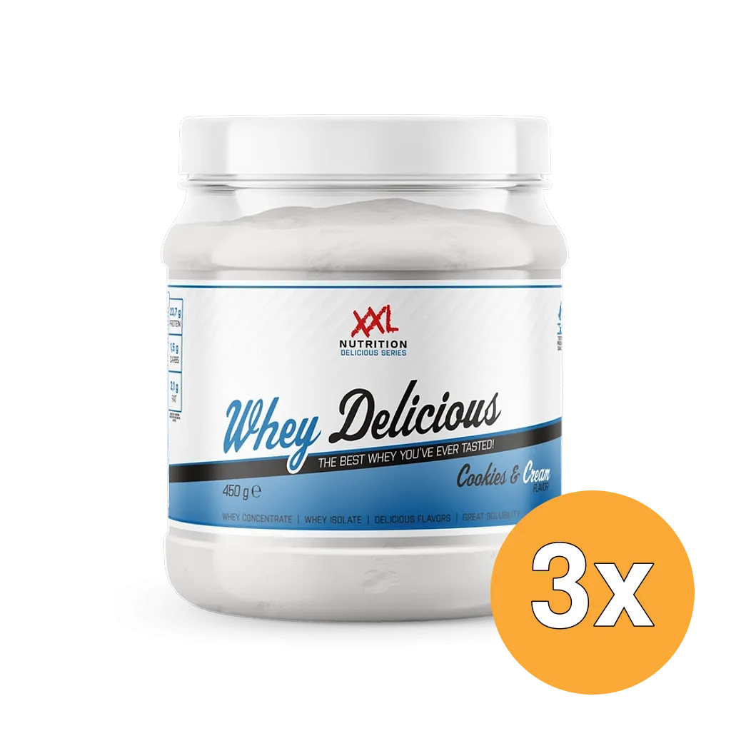3x XXL Nutrition Whey Delicious Cookies & Cream (450 gr)