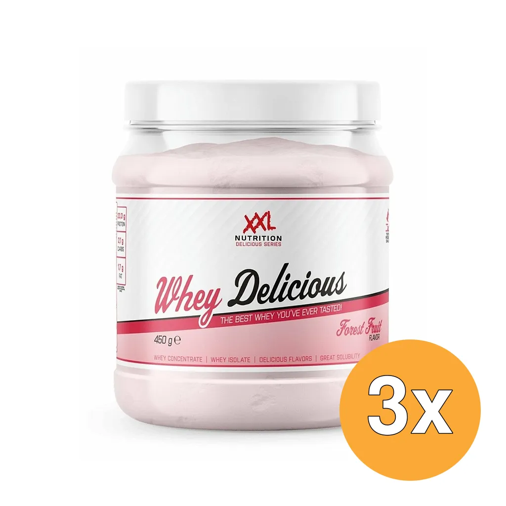 3x XXL Nutrition Whey Delicious Bosvruchten (450 gr)