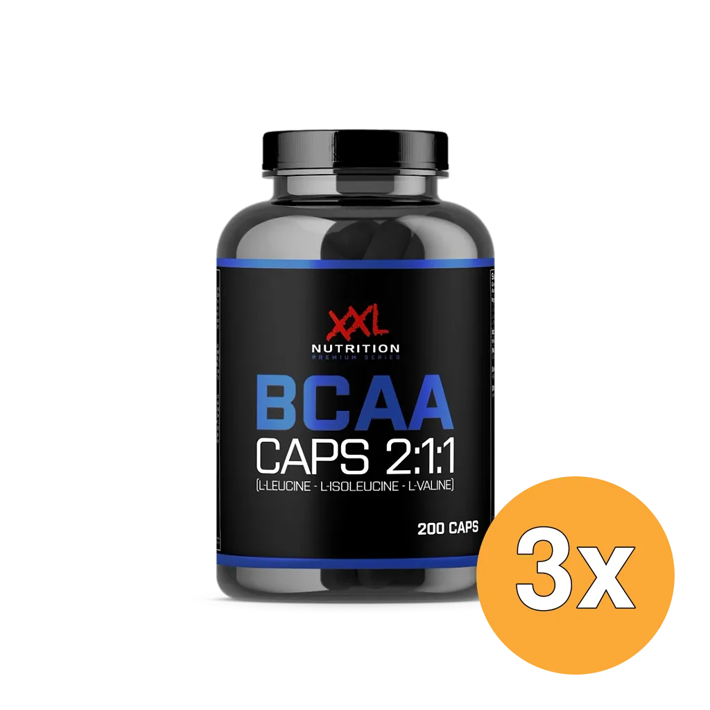 3x XXL Nutrition BCAA Caps 1000mg (200 capsules)