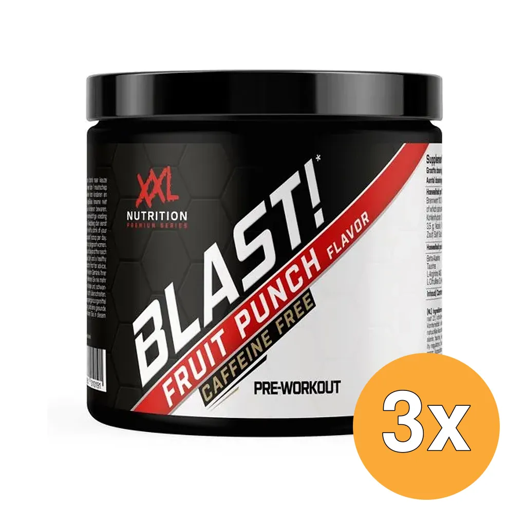 3x XXL Nutrition Blast Pre Workout Decafe Fruit Punch (300 gr)