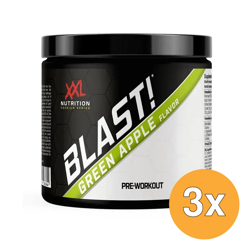 3x XXL Nutrition Blast Pre Workout green Apple (300 gr)
