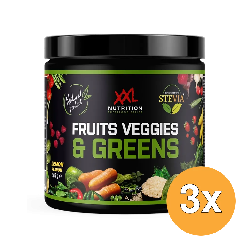 3x XXL Nutrition Fruits & Veggies & Greens - Lemon (300 gr)