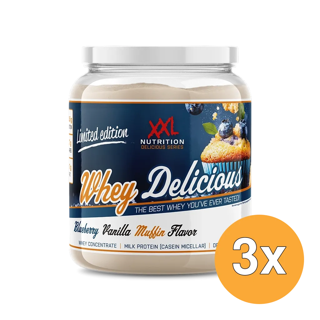 3x XXL Nutrition Whey Delicious Blueberry Vanilla Muffin (1000 gr)