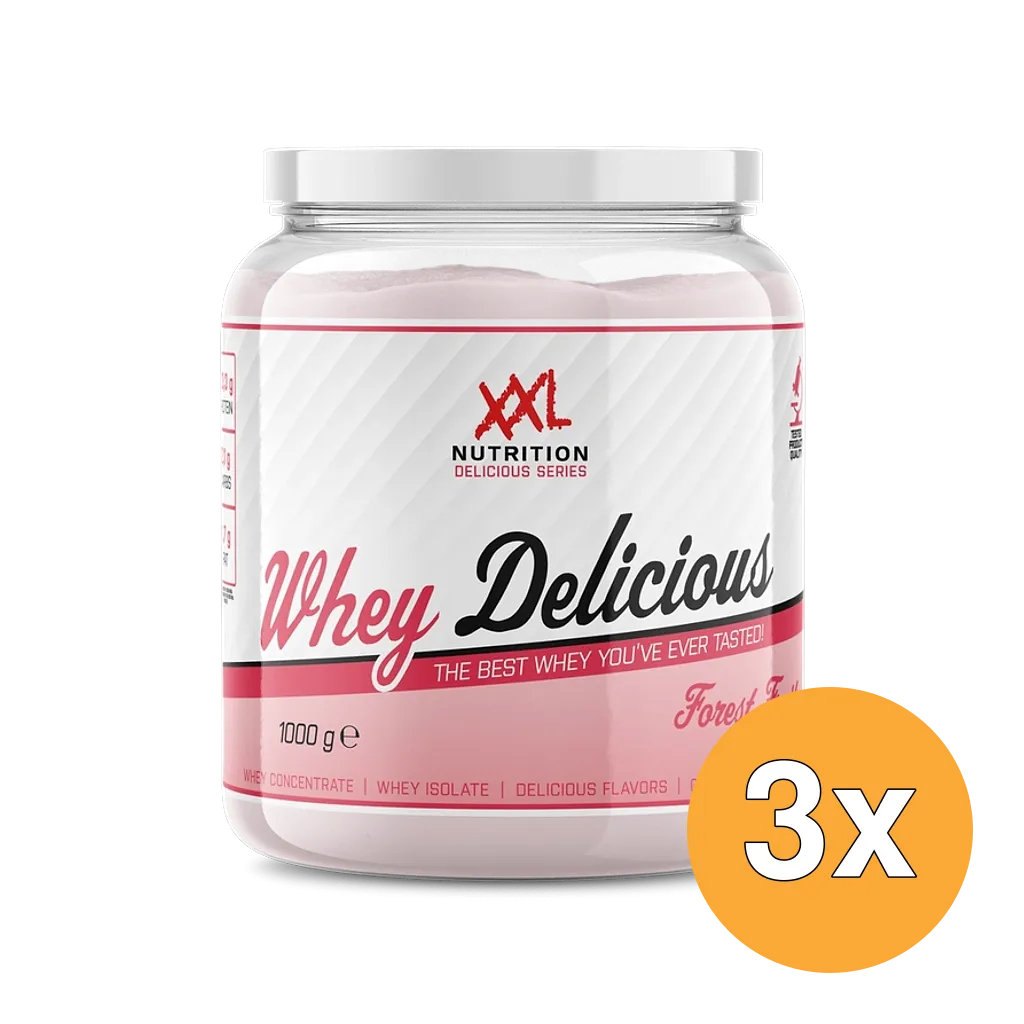 3x XXL Nutrition Whey Delicious Bosvruchten (1000 gr)
