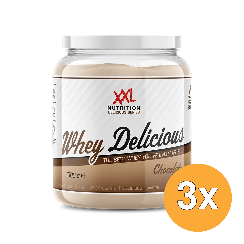3x XXL Nutrition Whey Delicious Chocolade (1000 gr)