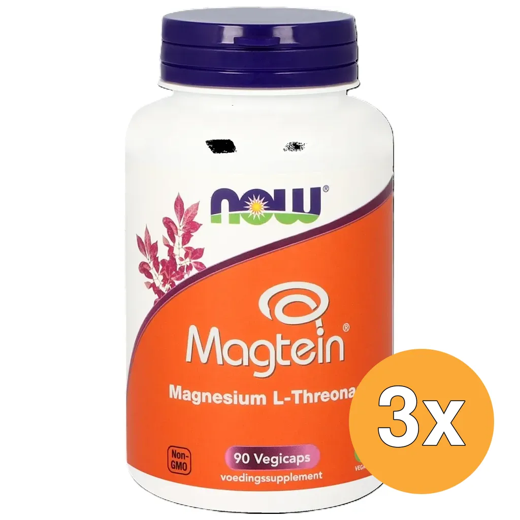 3x NOW Magtein Magnesium L-Threonaat (90 vega capsules)