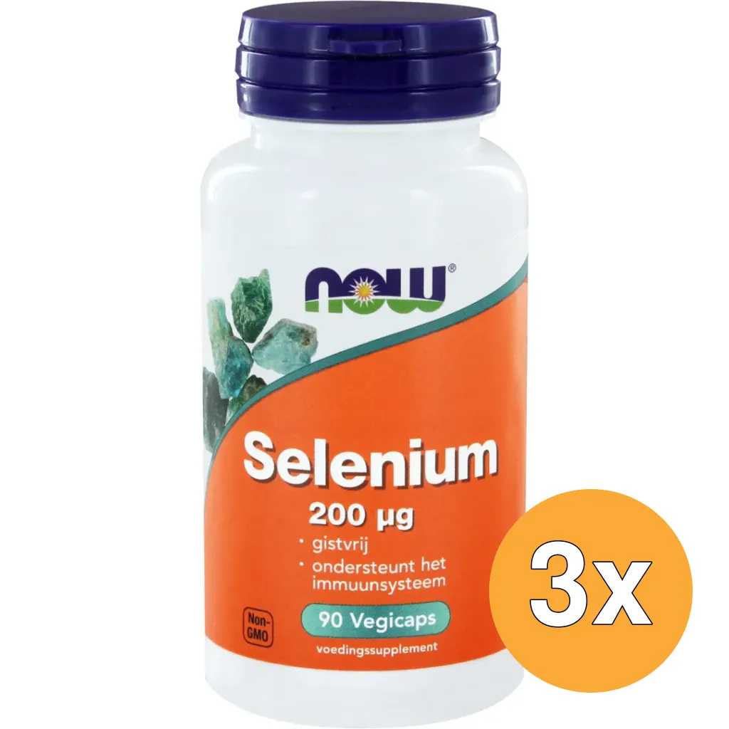 3x Now Selenium gistvrij 200 mcg (90 vega capsules)