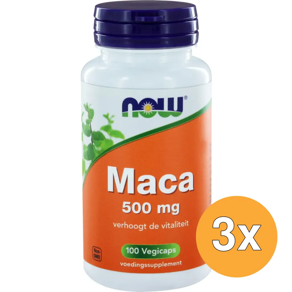 3x Now Maca 500 mg (100 vega capsules)