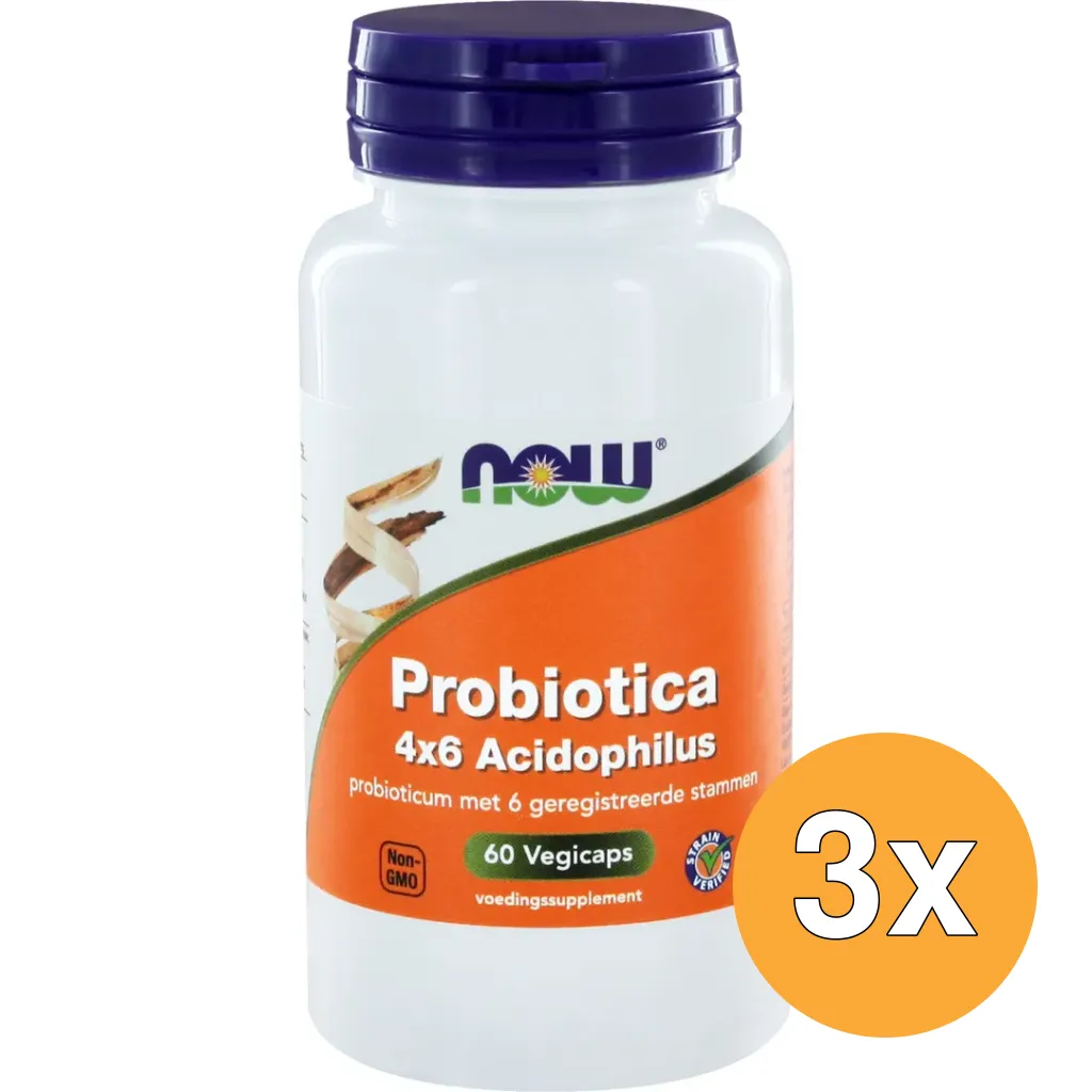 3x Now Biotica 4X6 Vh Probiotica (60 vega capsules)
