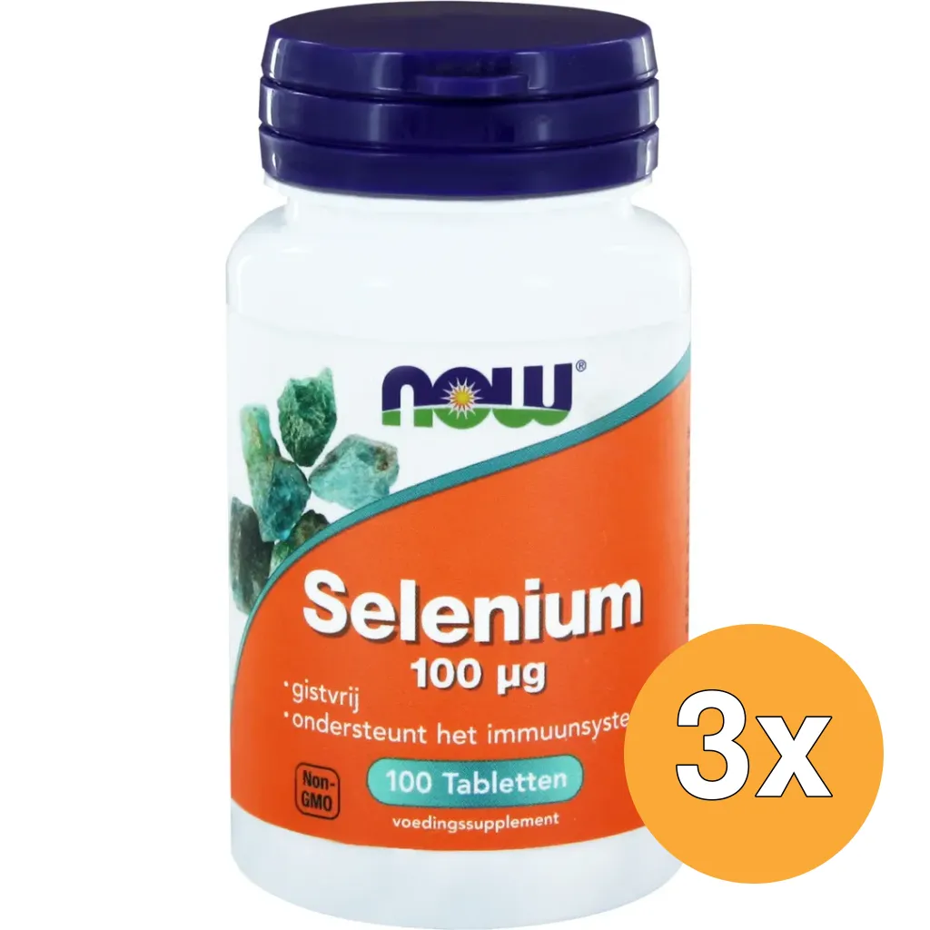 3x Now Selenium 100 mcg (100 tabletten)