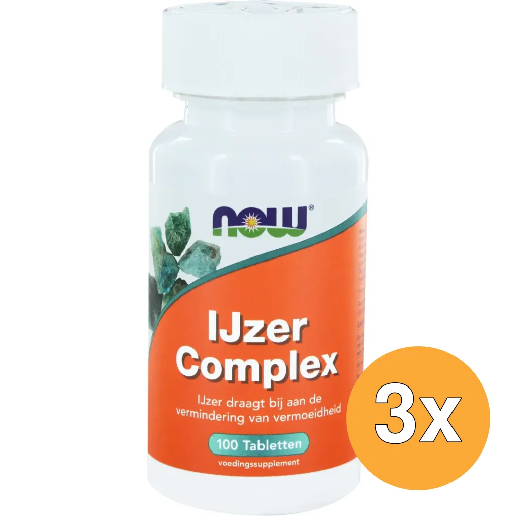 3x Now IJzer complex (100 tabletten)