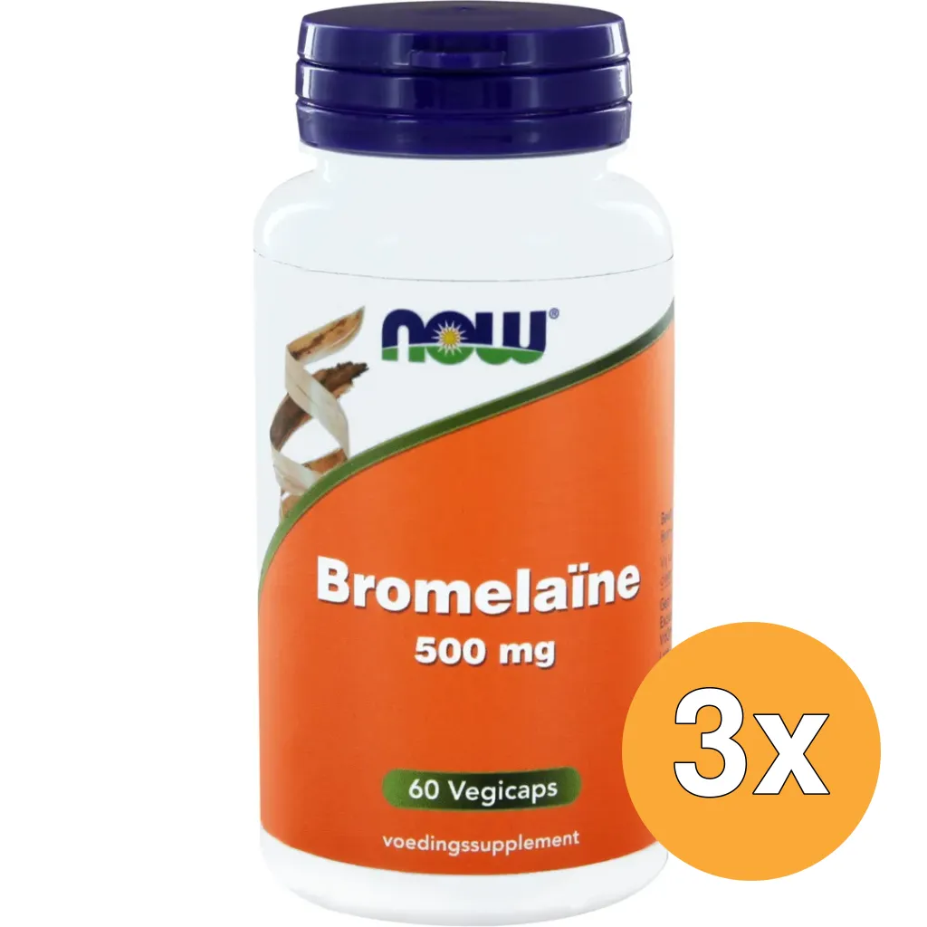 3x Now Bromelaine 500 mg (60 vega capsules)