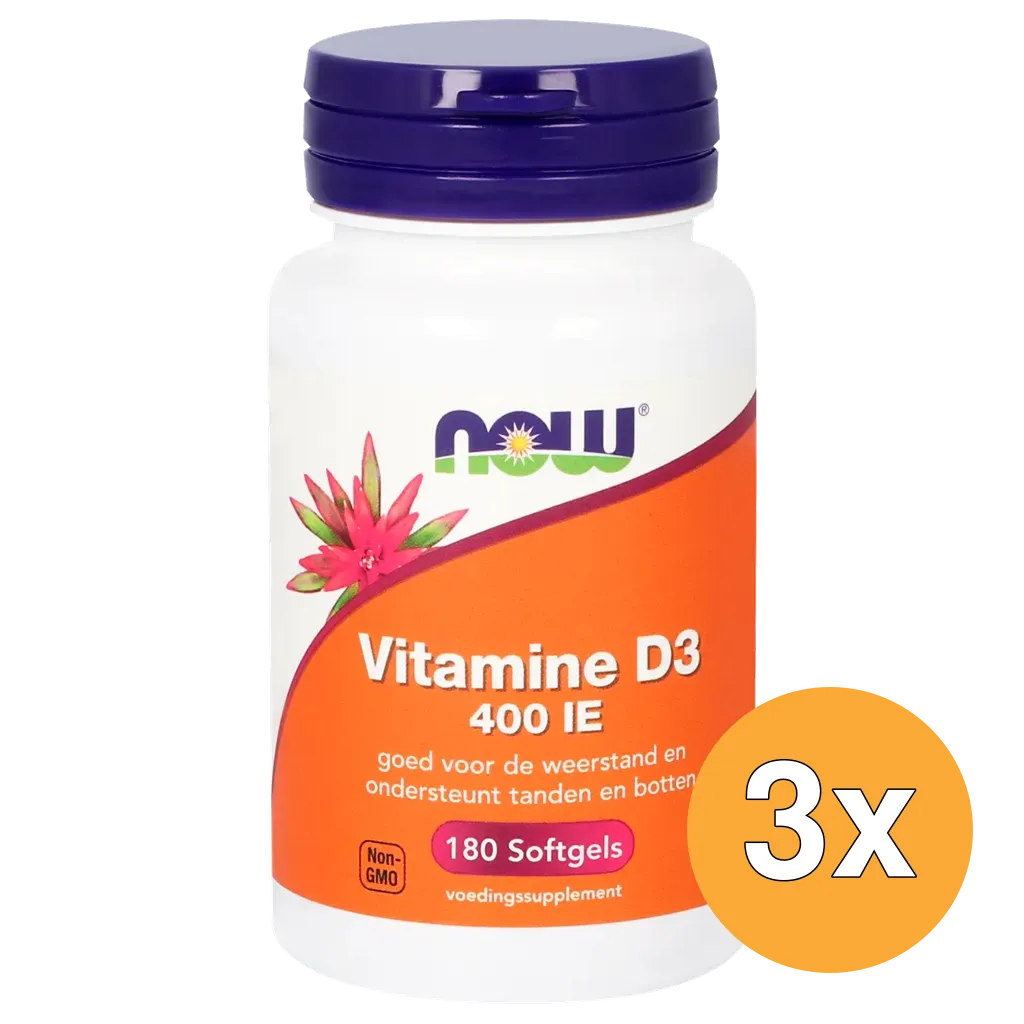 3x Vitamine D3 400 IE (180 softgels)