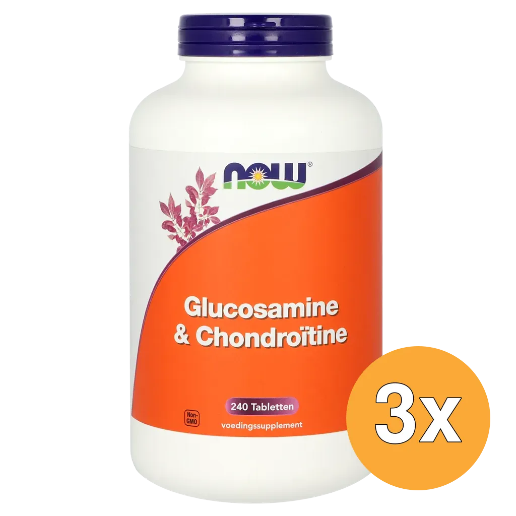 3x Now Glucosamine & Chondroïtine (240 tabletten)