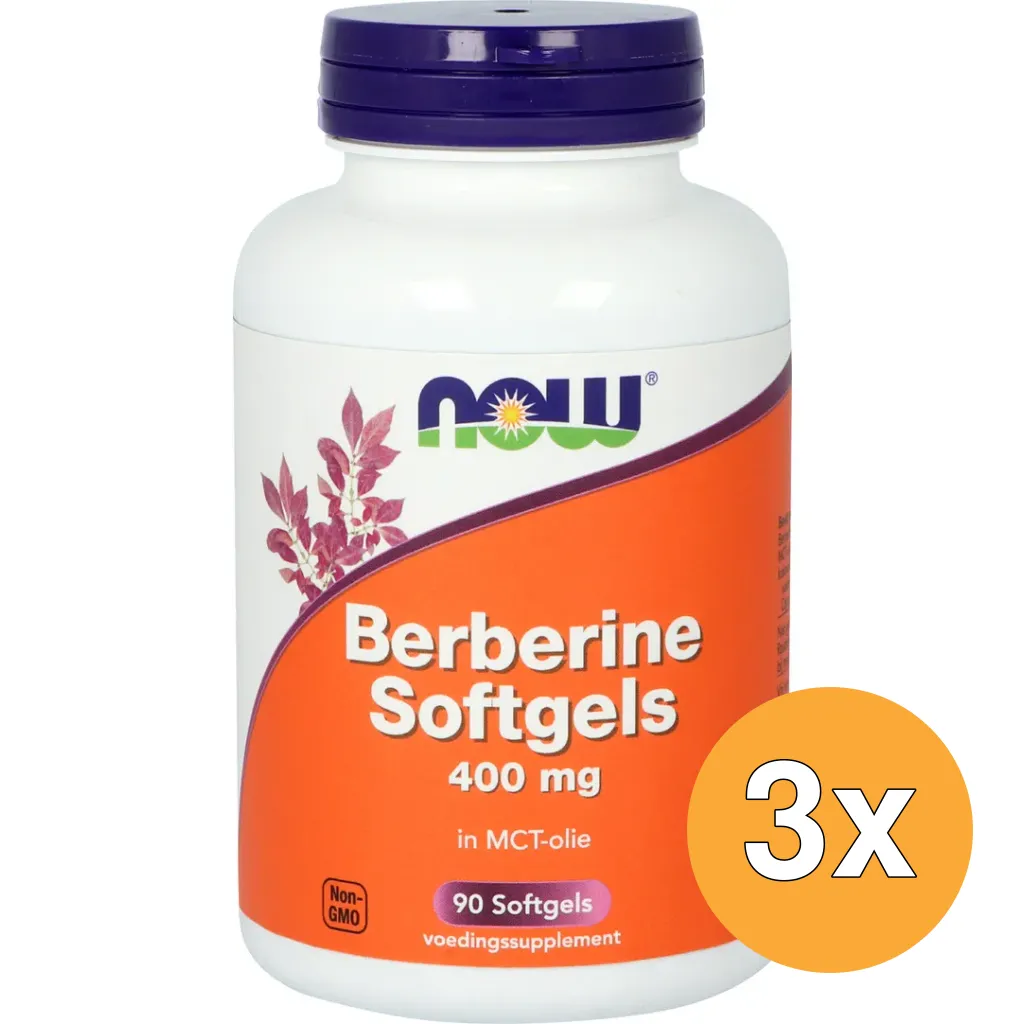 3x Now Berberine 400mg (90 softgels)