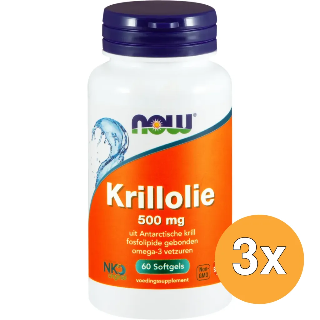 3x Now Krillolie 500 Mg (60 softgels)